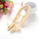 4 PCS Portable Folding Clothes Hangers with 8 Hanger Clips for Scarves Suit S1D2