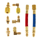 Adjustable R134A Adapter Fittings Quick Coupler High Low AC Air Conditioning