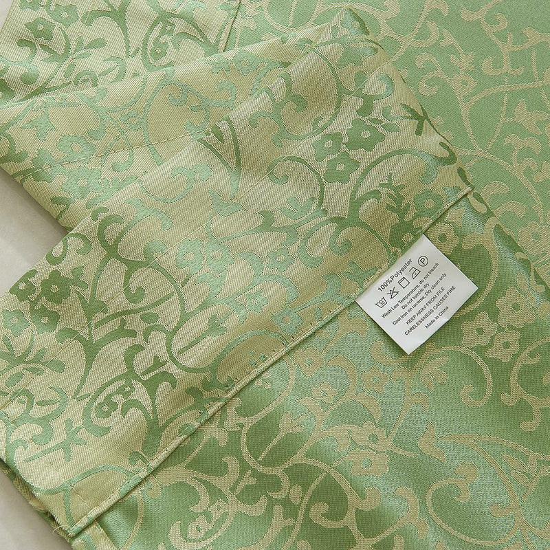 1 Set Green Rod Pocket Short Tier Curtains Panels Half Drapes for Bathroom