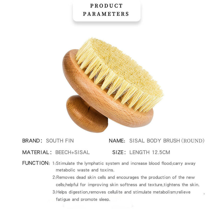 Natural Bath Body Brush Beech Handle Stains Remover Back Scrubbing Brush