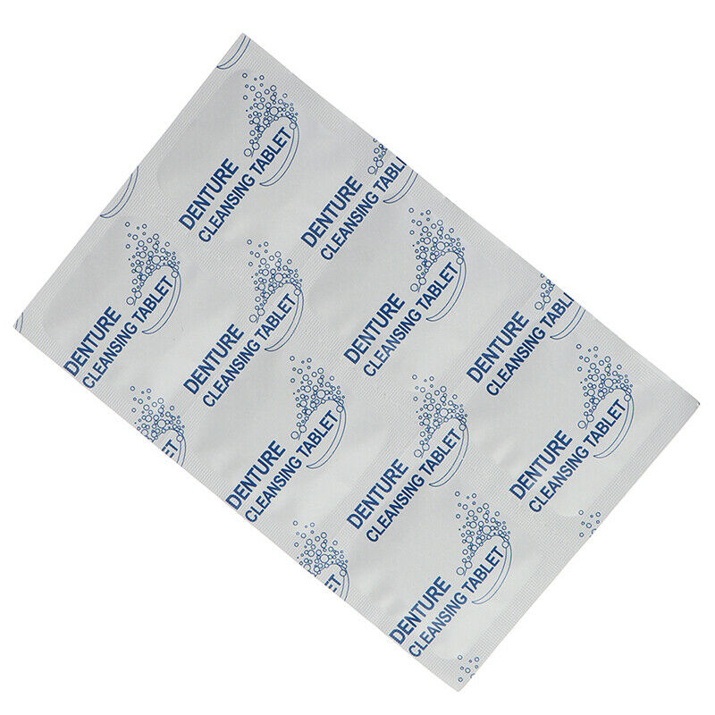 24x Tablets Denture Cleansing Tablets Daily Deep Clean Whitening AntibacterialJR