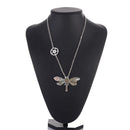 2Pcs Gears Metal Cog Necklace Dragonfly Pendant Steampunk Style for Unisex