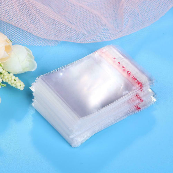 200pcs Clear OPP Bag Self Adhesive Seal Plastic Rhinestone Jewelry Contain A#S