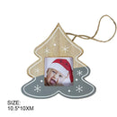 Wooden Picture Frame Photo Album Pendant Home Party Decor (Xmas Tree Grey) A