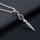 Fashion Alloy Spearhead Pendant Punk Necklace Chain Men Woman Choker JewelryFT