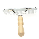 Dog Grooming Rake Cat Pet Comb Brush Tool Wooden Handle Hair Fur Shedding Care J
