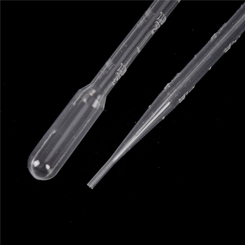 100Pcs 2ml Clear Plastic Eye Dropper Set Liquid Transfer Graduated Pipettes  ASE