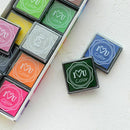 Children's Finger Painting Ink Mat Mud DIY Square Color 20 Color Stamp Seal Set