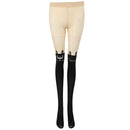 Women's Sexy Black Japanese Stocking Tight Pantyhose With Tattoo Over Knee
