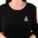 Crystal Rhinestone Enamel Tree Brooch Pin Wedding Party Christmas Gift