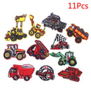 11 Pcs Mini Car Truck Patches For Clothing Applique Clothes Embroidered Sewing U