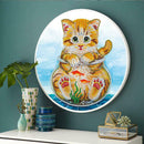 Cat Mural Pink Tassels DIY Diamond Painting Special Shape Drill Home Decor