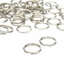 50X Split Keyring keychain Key Ring Loop Holder Clasps Keyfob Connector 25m O6C8