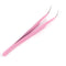 Steel Pink Btraight + Bend Tweezer for Eyelash Extensions Nail Art Nippers3C