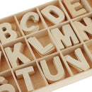 156Pcs Set Wooden Craft Letters with Storage Tray - Unpainted Wood Alphabets