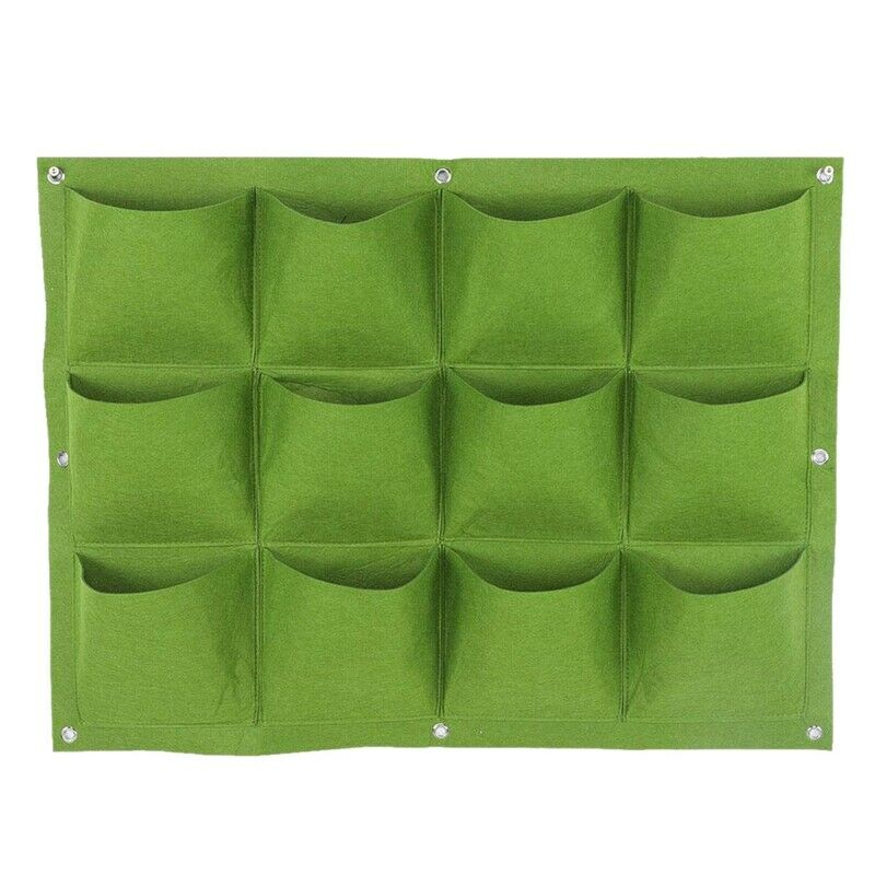 Plant Grow Bag, 12 Pockets Degradable Vertical Hanging Wall Garden Plant Gr