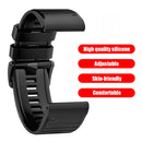Replacement Silicone Band for Garmin Fenix 6X 5X 3 D2 Tactix Bravo (Black)