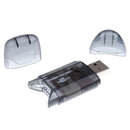 USB 2.0 Memory Card Reader Writer Adapter for SD /SDHC /TF Black