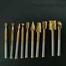 Carpenter Rotary Burr Router Bits Files Wood Cutter Milling Carving Tool Set 10x