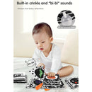 4 PCS Soft Fabric Baby Cloth Activity Black and White Books with Rustle Sound