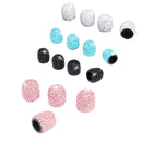 1 Set Of 4 Soft Clay Rhinestones Car Tire Bonnet Diamond Shiny Dust Cap Aut