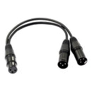Audio Balance 3-Pin XLR Female To Dual 2 Male Splitter Microphone Cable