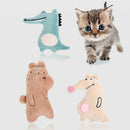 3pcs Mini Cat Teeth Grinding Catnip Toys Plush Bear Crocodile Kangaroo Funny