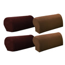 4Pcs Two Brown Anti-slip Couch Sofa Armrest Covers Slipcovers Protector