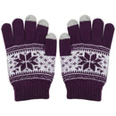 Warm Winter Touchscreen Gloves Ladies Knit Wool Gloves Purple