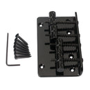 1 Set 4 Strings Electric Bass Bridge Tailpiece Hardtail Luthier Supply - Black