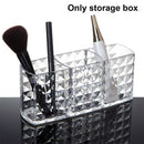 Transparent Acrylic Desktop Organizer Storage Box Makeup Brush Holder 3 Slot