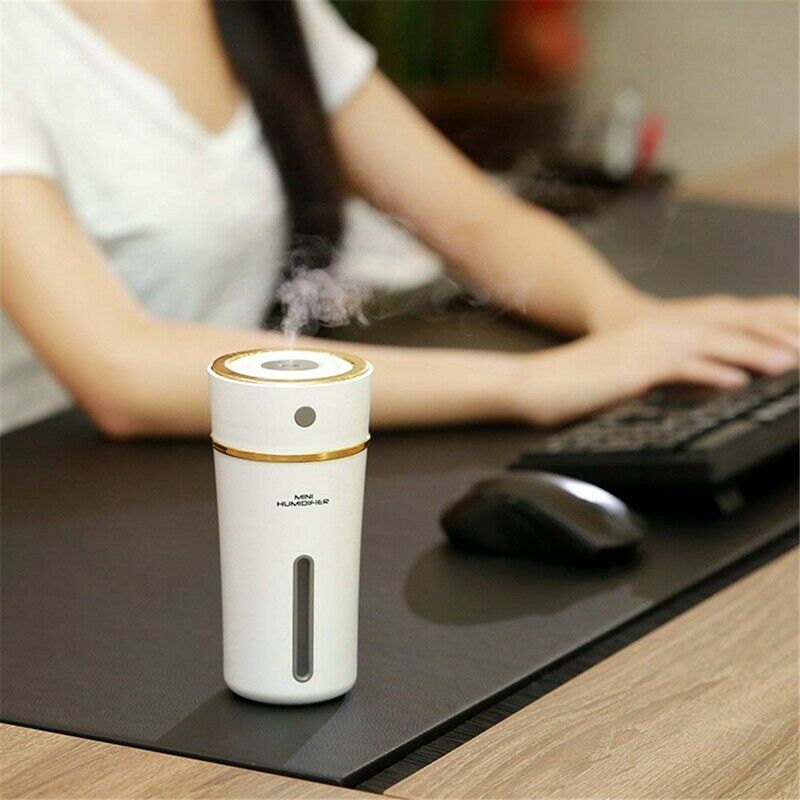 Rechargeable 300Ml Usb Mini Humidifier With Battery, Cute Cup Style Cool Mi M1I7