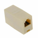 5 Pcs Beige Plastic RJ11 6P4C Female/Female Telephone Cable Inline Connecto D4L2