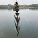 Fishbone Wind Chime Nautical Home Garden Decor Solid Iron Construction