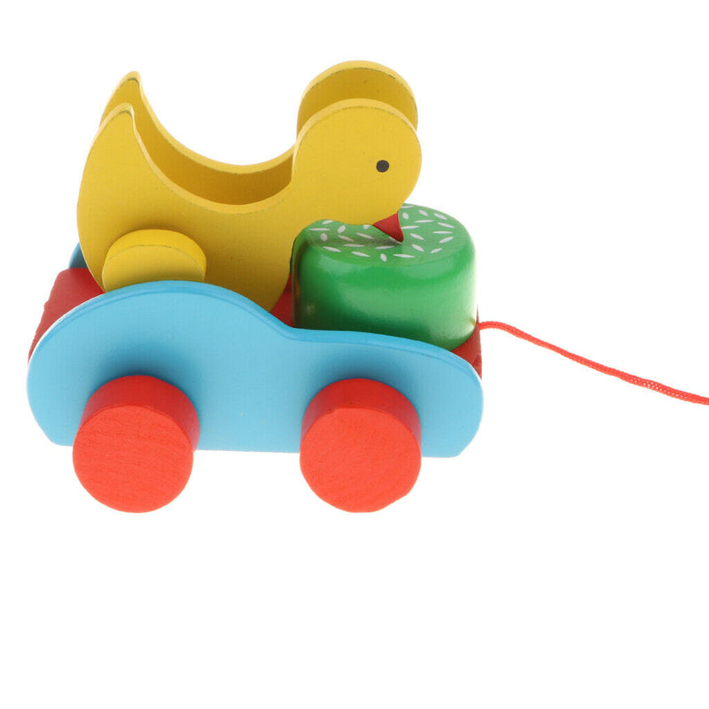 Wooden Pull String and Duck Pecking Rice & Walking Kids Toddler Developmental