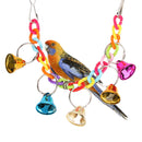 Pet Bird Bell Acrylic Toys Chew Parrot Ringer Hanging Swing Cage Cockatiel