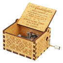 Retro Carved Hand Cranked Music Box Wooden Manual Birthday Gift Home Decor