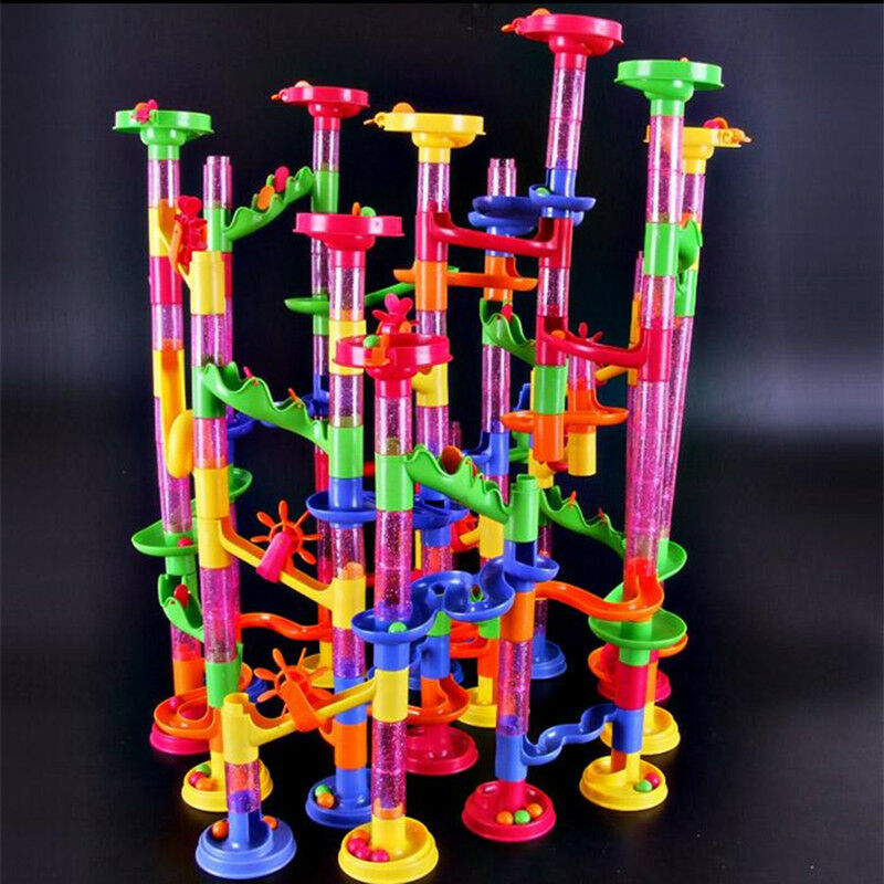 DIY Run Building Blocks Marble Race Game Christmas Toys for Kid Construction