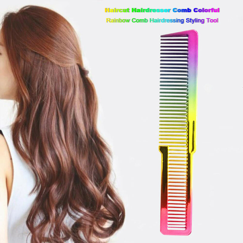 Haircut Hairdresser Comb Colorful Rainbow Comb Hairdressing Styling Tool A