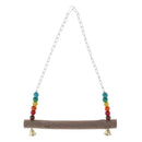 Pet Parrot Swing Wood Bird Parrot Hanging Swing Toys for Parakeet Cockatoo L