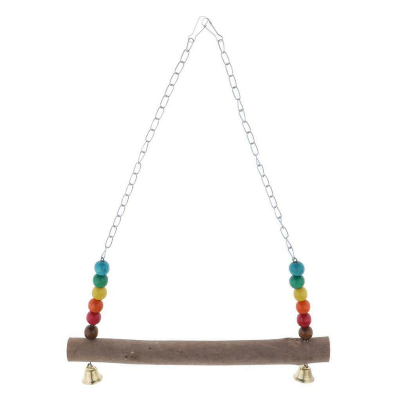 Pet Parrot Swing Wood Bird Parrot Hanging Swing Toys for Parakeet Cockatoo L