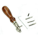 1Set 5 in1 Pro Wood Handle Leather craft Adjustable needle and Groover Crea