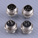 4PCS Panel Power Chassis Metal Aviation Male Female Connector 15mm 6 Pin