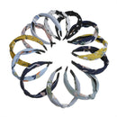 Boho Wide Headband Knot Turban Hair Hoop Wrap For Women Flower,Stripe,Polka Dot