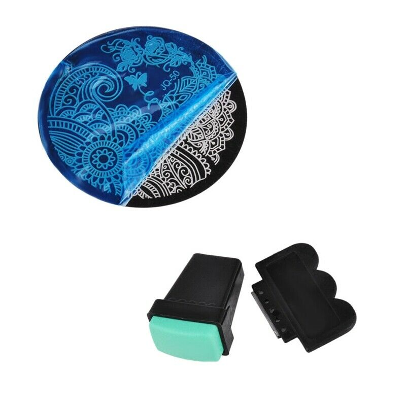 Nail Plates + Green Nail Art Stamper with Scraper Nail Art Stamping Set 10P L2E2