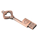 USB 2.0 Metal USB Pen Drive Pure Copper Heart USB Flash Drive Key (Copper,  F1C3