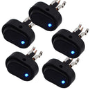 5PCS Blue LED Light 12V 30Amp Car Boat Rocker Toggle Switch Control Rocker Set