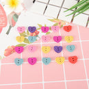 20X wood sewing button scrapbooking heart mixed two holes dot pattern15*13mm FT