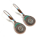1 Pair Teardrop Hollow Floral Drop Dangle Earrings Boho Women Ethnic Fashio W0N9