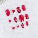 acrylic designer nail tips false red full cover nails art decor finger 24 ME